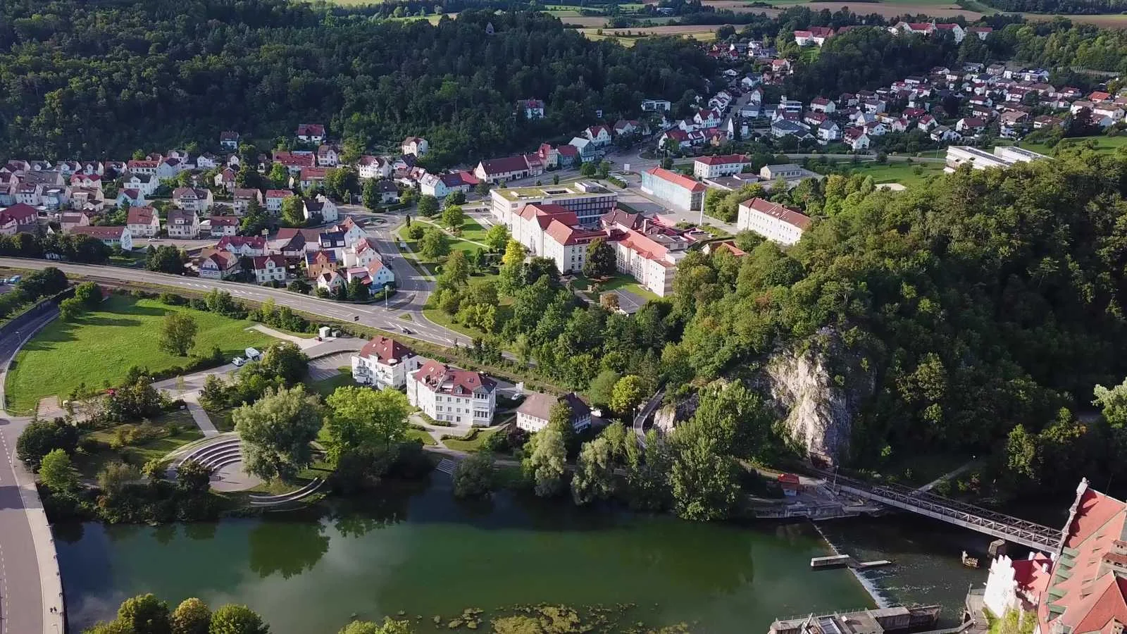 Die Donau in Sigmaringen aus der Luft